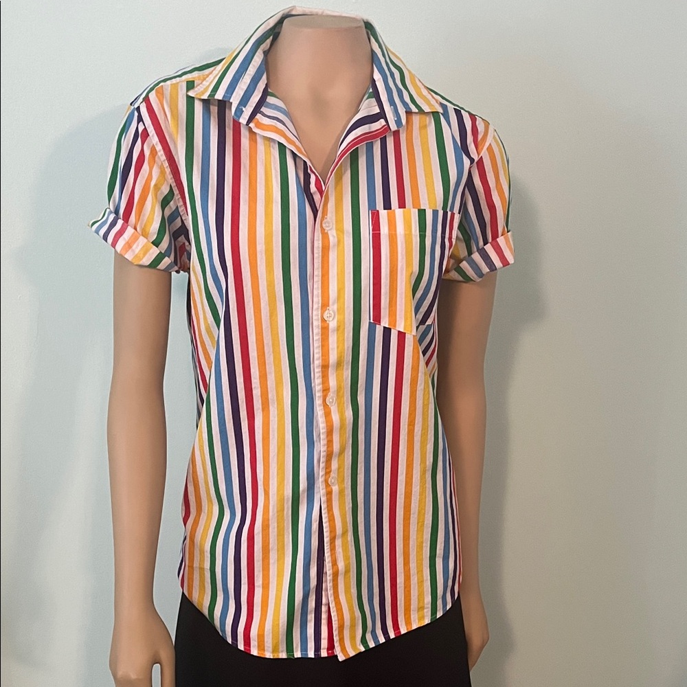 Rainbow Striped Casual Unisex Shirt